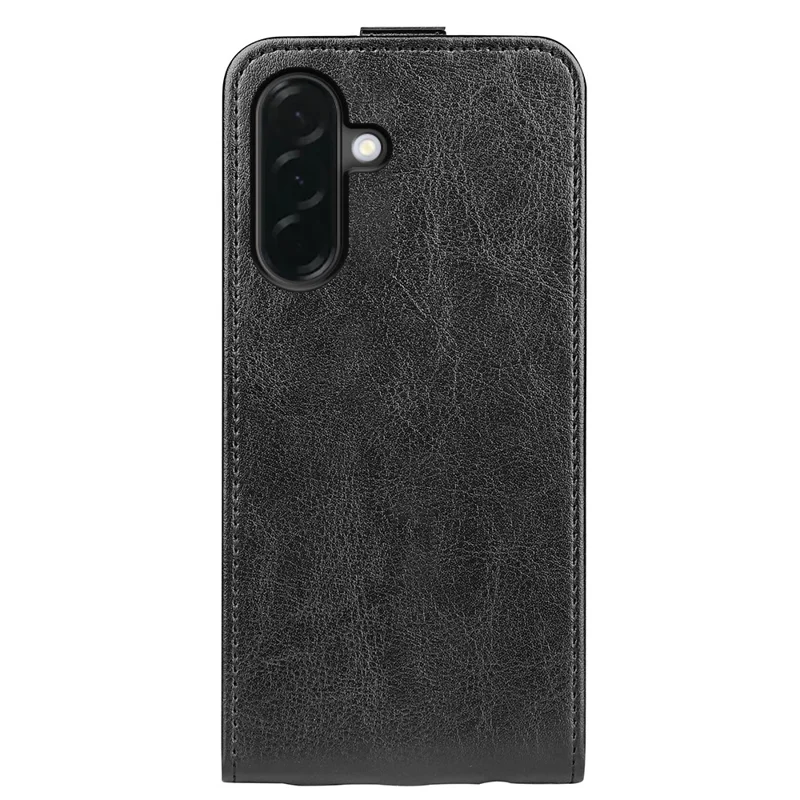 Samsung Galaxy A37 hoesje met kaartslots, verticaal omslaand lederen telefoonhoes - Zwart