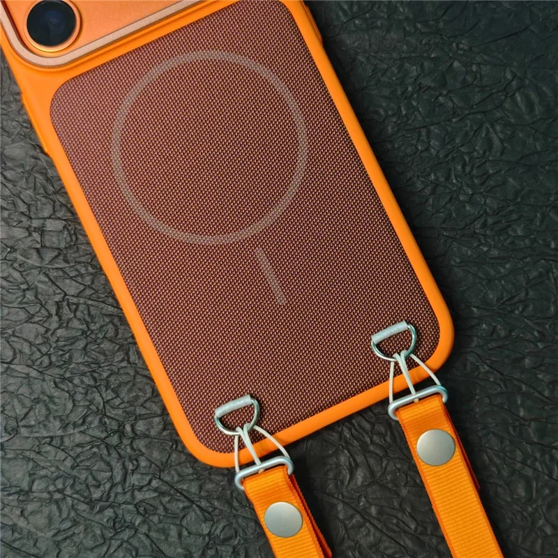 JAUCASE Capa para iPhone 17 Pro Max Compatível com MagSafe, Capa Traseira em Tecido Técnico + PC com Ranhura para Cartões - Azul