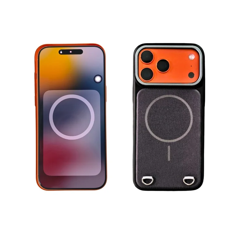 JAUCASE Capa para iPhone 17 Pro Max Compatível com MagSafe, Capa Traseira em Tecido Técnico + PC com Ranhura para Cartões - Azul