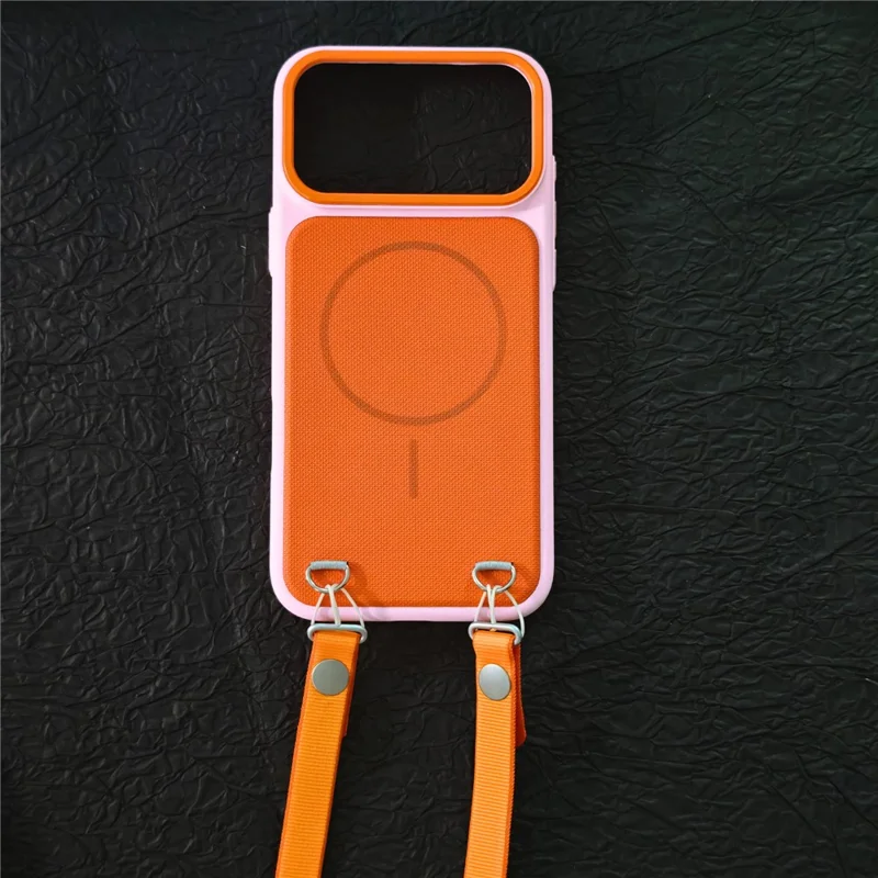 JAUCASE Capa para iPhone 17 Pro Max Compatível com MagSafe, Capa Traseira em Tecido Técnico + PC com Ranhura para Cartões - Azul