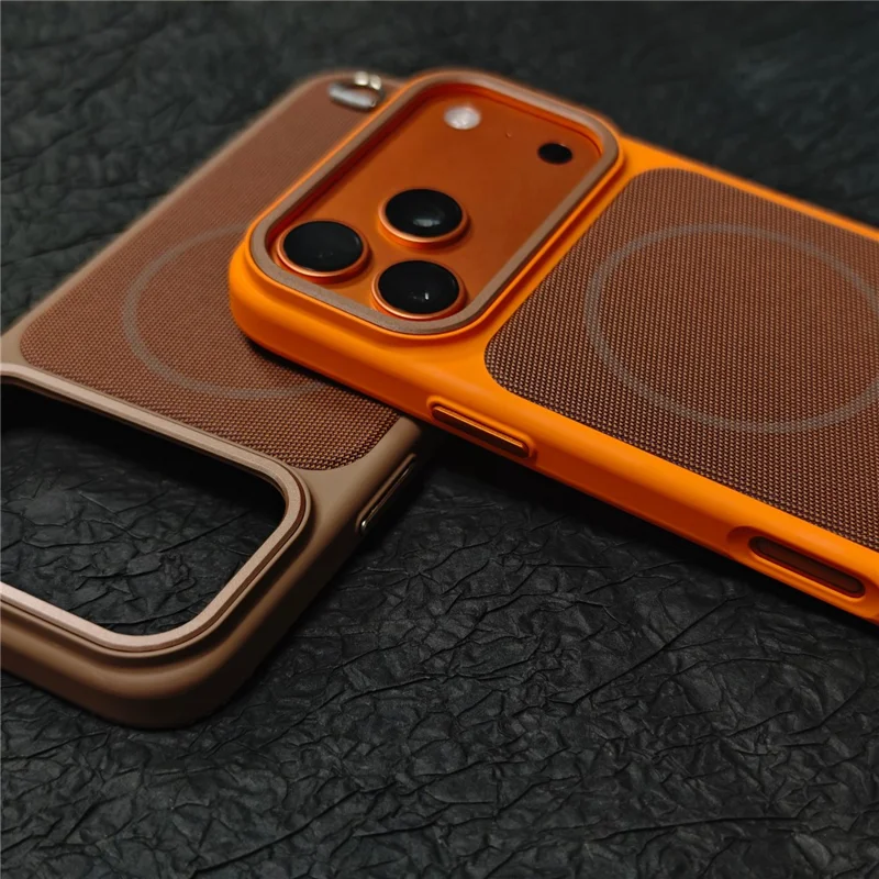 JAUCASE Capa para iPhone 17 Pro Max Compatível com MagSafe, Capa Traseira em Tecido Técnico + PC com Ranhura para Cartões - Azul