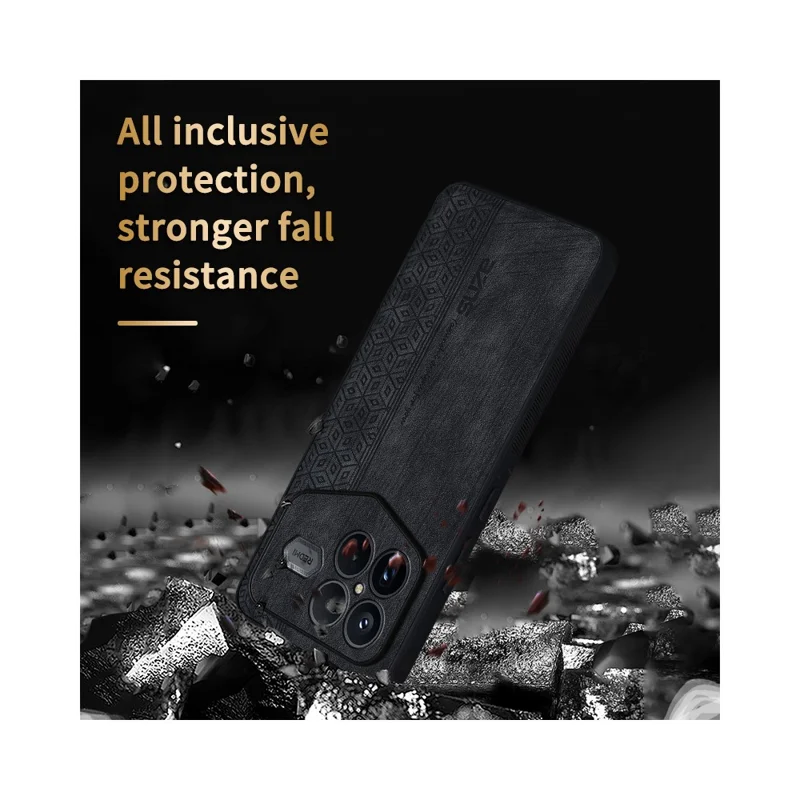 Funda AZNS para Xiaomi Redmi K90 Pro Max, Edición Campeón, Cubierta de Cuero PU y TPU, Protector para Teléfono - Negro