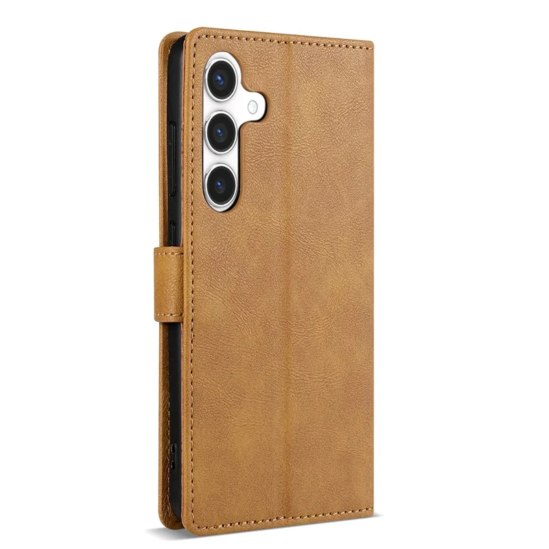 N.BEKUS CSJ-001 Funda con soporte para Samsung Galaxy S26+ carcasa tipo cartera de cuero PU - Marrón