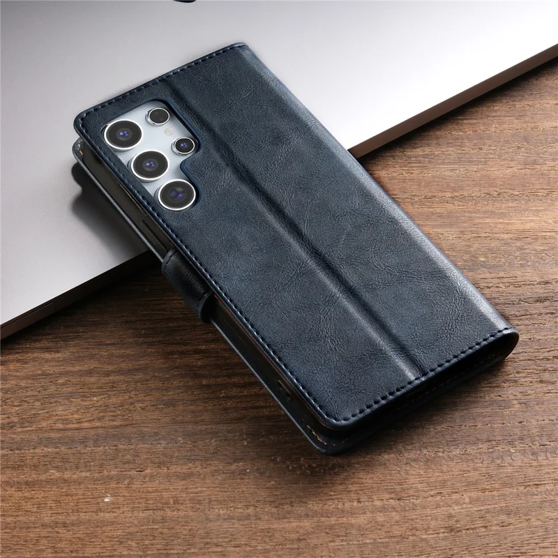 N.BEKUS CSJ-001 Чехол-бумажник с подставкой из искусственной кожи PU для Samsung Galaxy S26 Ultra, синий