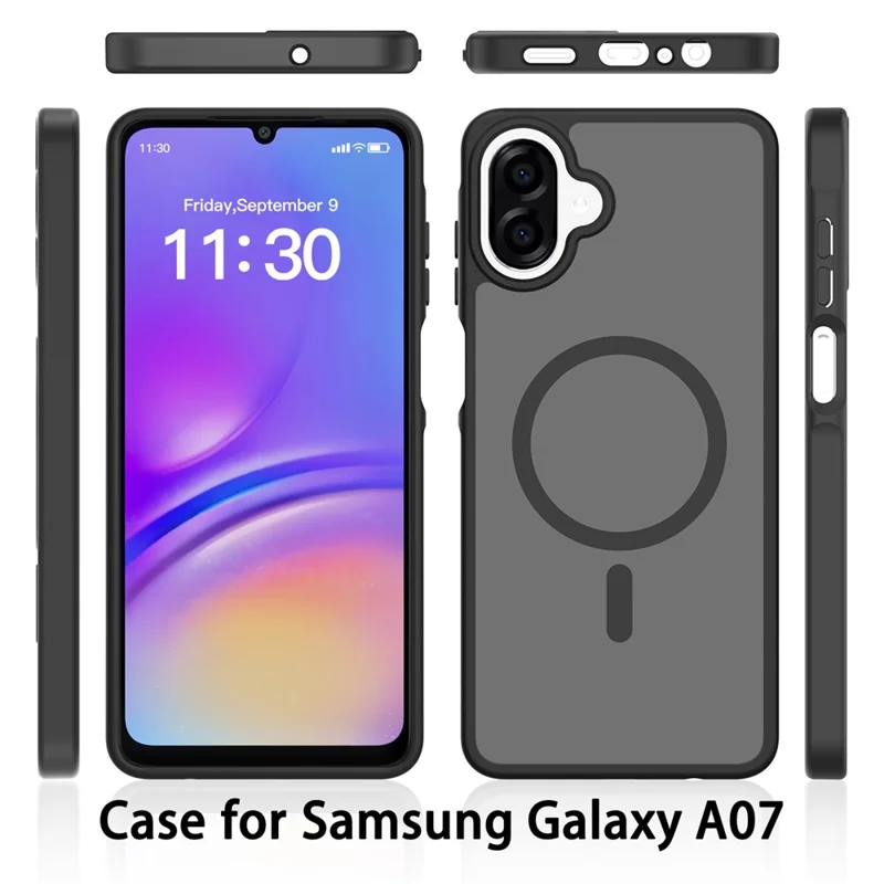 Achat en gros pour Samsung Galaxy A07 5G étui magnétique Tactile TPU PC - Noir