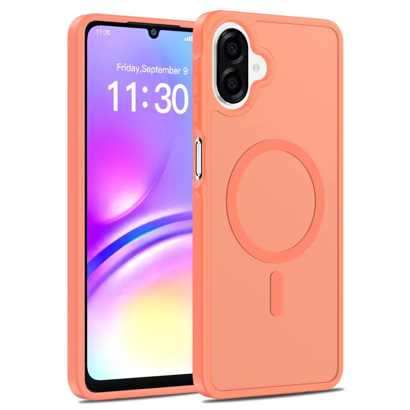 Compra al por mayor de funda magnética para Samsung Galaxy A07 5G, carcasa trasera de teléfono TPU PC con tacto suave - Naranja