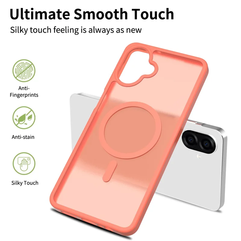 Compra al por mayor de funda magnética para Samsung Galaxy A07 5G, carcasa trasera de teléfono TPU PC con tacto suave - Naranja