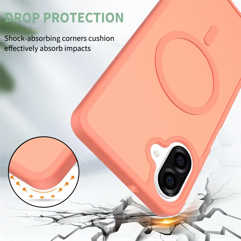 Compra al por mayor de funda magnética para Samsung Galaxy A07 5G, carcasa trasera de teléfono TPU PC con tacto suave - Naranja