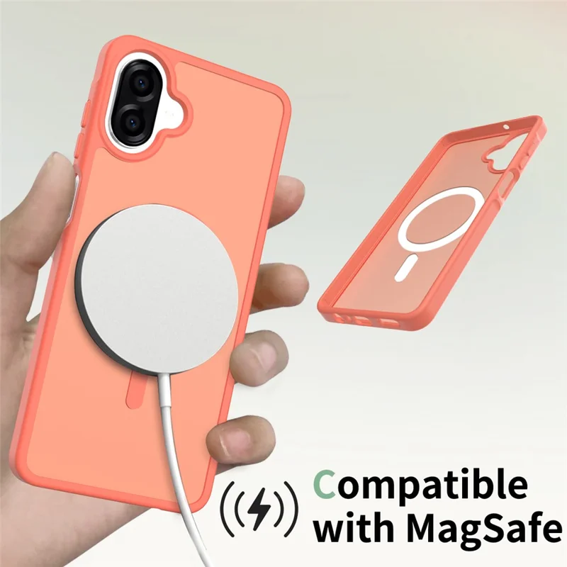 Compra al por mayor de funda magnética para Samsung Galaxy A07 5G, carcasa trasera de teléfono TPU PC con tacto suave - Naranja