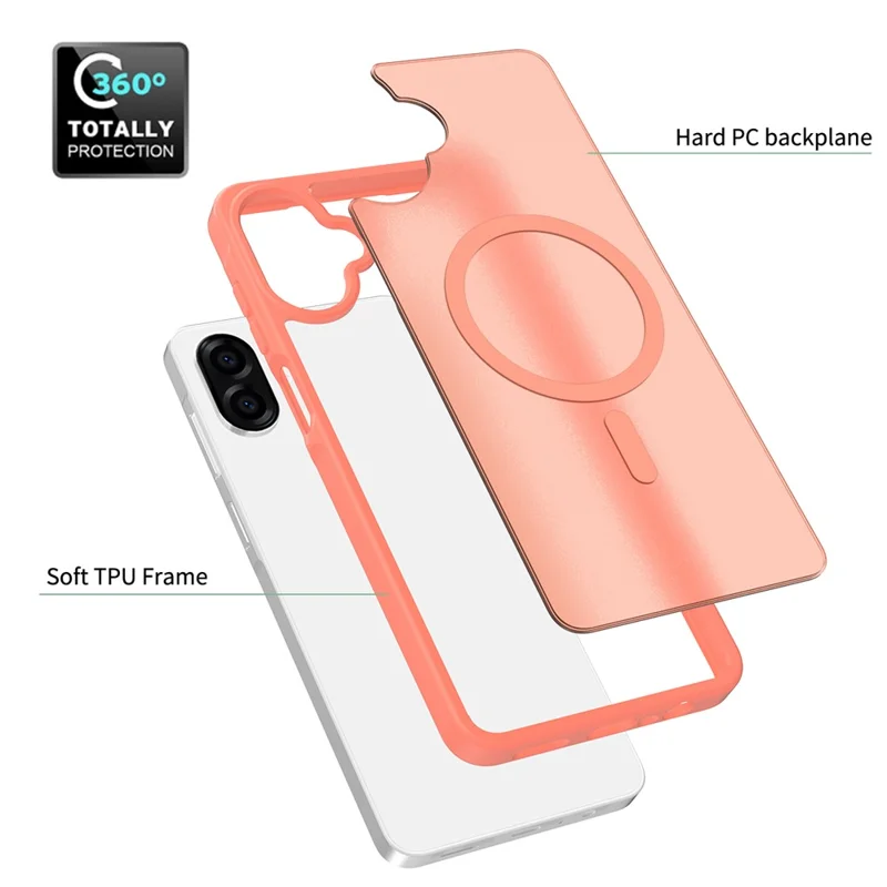 Compra al por mayor de funda magnética para Samsung Galaxy A07 5G, carcasa trasera de teléfono TPU PC con tacto suave - Naranja