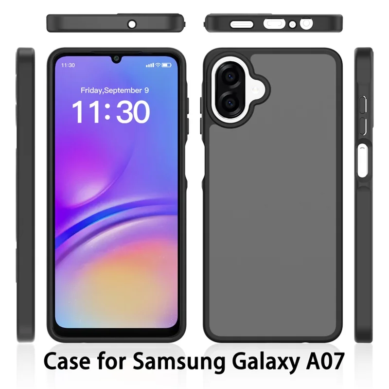 Compra em Volume para Capa Samsung Galaxy A07 5G, Toque Suave TPU e PC, Capa Traseira para Telemóvel - Preto