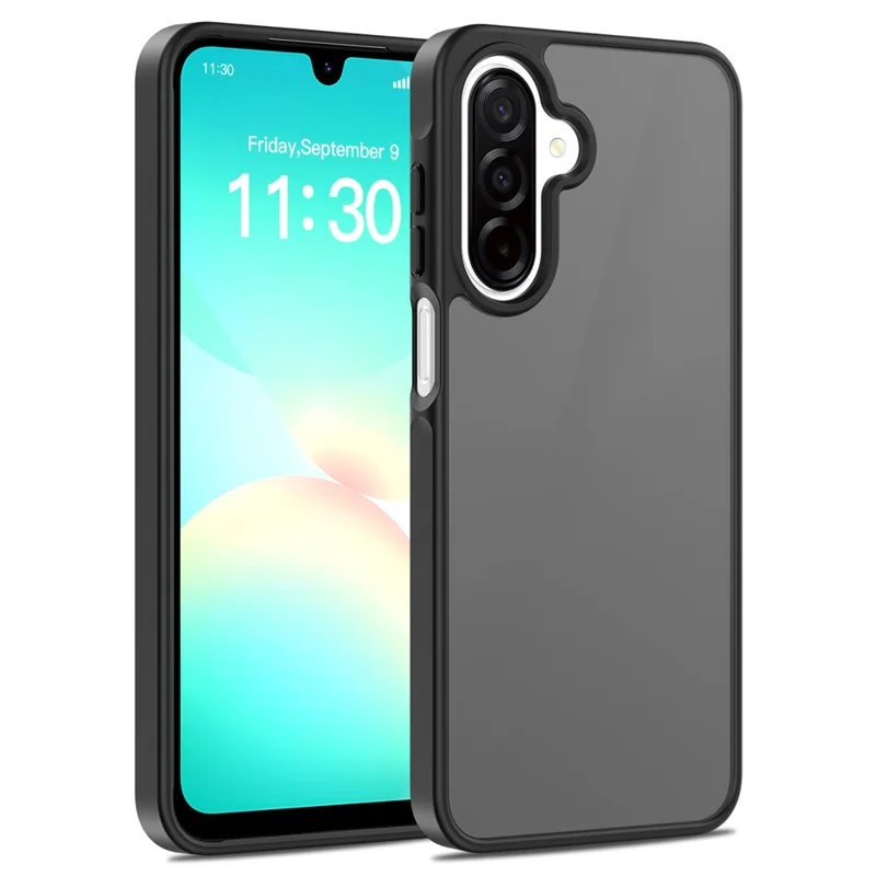 Groothandelsaankoop telefoonhoesje voor Samsung Galaxy A16 5G / A16 4G, huidgevoel TPU PC rugcover - Zwart