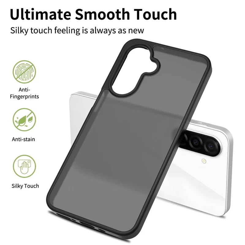 Groothandelsaankoop telefoonhoesje voor Samsung Galaxy A16 5G / A16 4G, huidgevoel TPU PC rugcover - Zwart