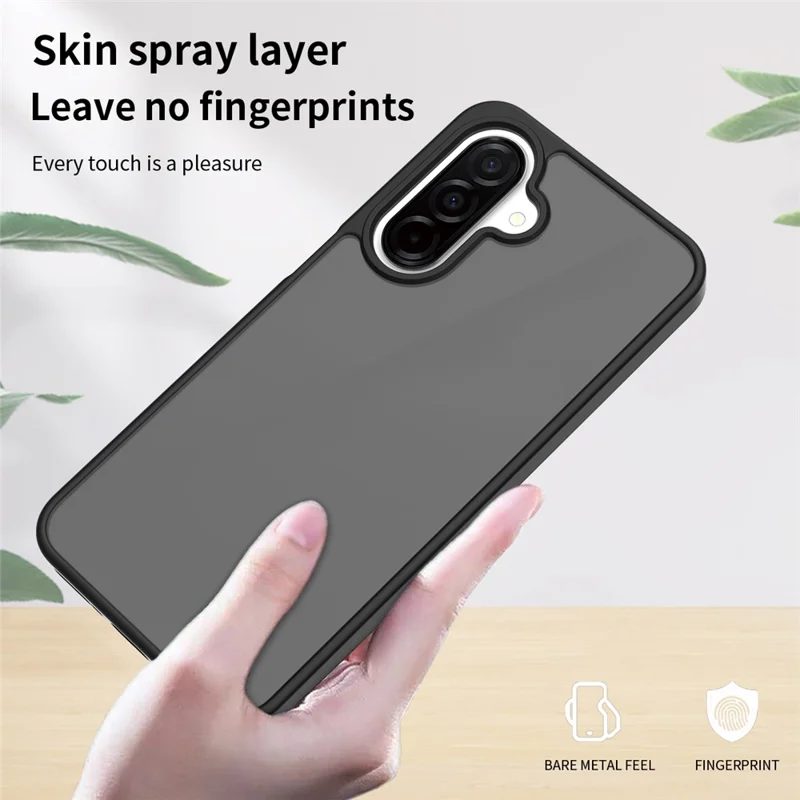 Groothandelsaankoop telefoonhoesje voor Samsung Galaxy A16 5G / A16 4G, huidgevoel TPU PC rugcover - Zwart