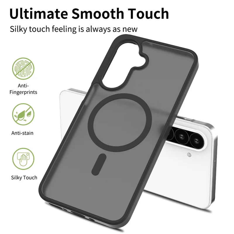 Kauf in Großmengen für Samsung Galaxy A26 5G Magnet-Case Haut-Touch TPU PC Handy-Rückseite – Schwarz