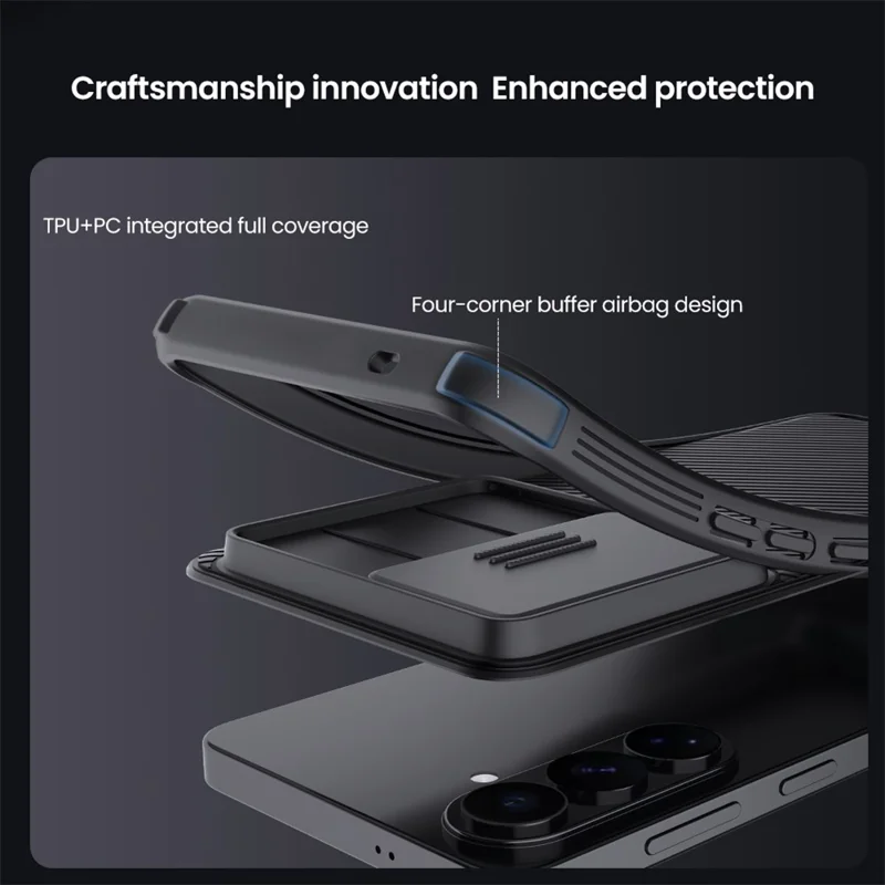 NILLKIN Camshield Pro-serie til Samsung Galaxy S26+ hylster PC + TPU Skydelåg til kamera