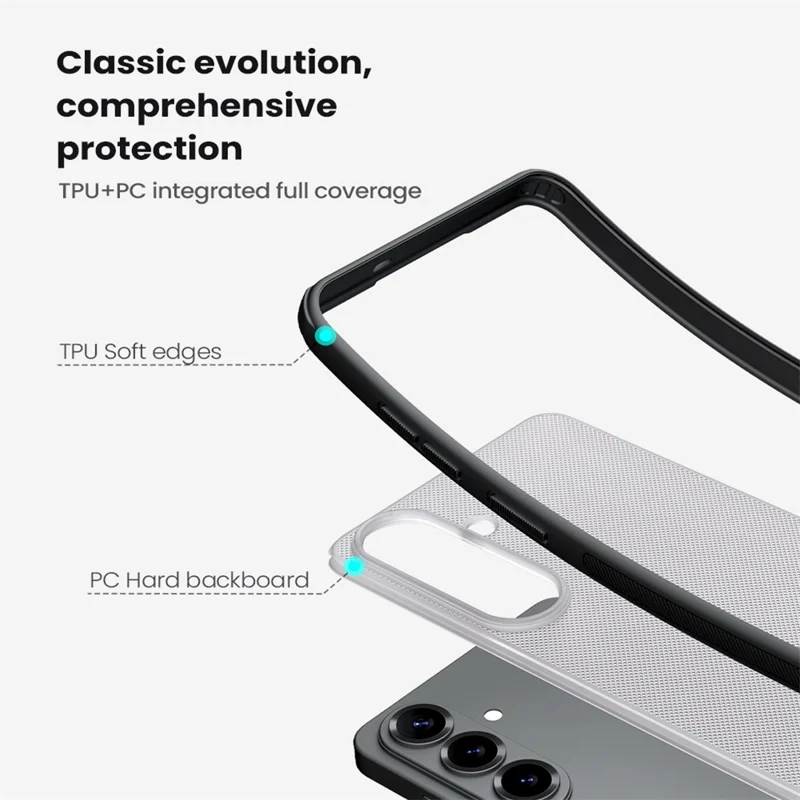 NILLKIN Super Frosted Shield Pro For Samsung Galaxy S26+ Case Matte PC TPU Clear Black Phone Back Cover