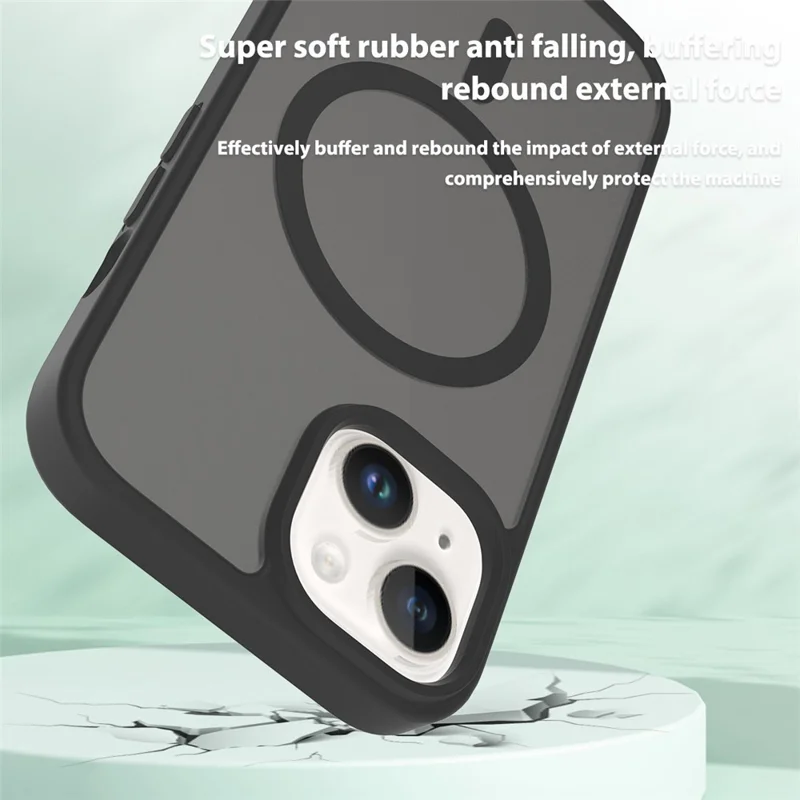 Bulk Purchasing For iPhone 15 Magnetic Case Skin Touch TPU PC Phone Back Cover Compatible with MagSafe - Black