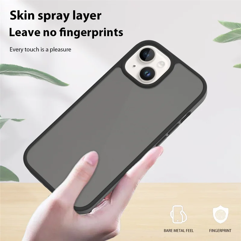 Bulk Purchasing For iPhone 15 Case Skin Touch TPU PC Phone Back Cover - Black