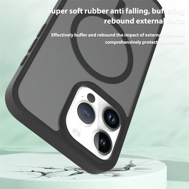 Bulk Purchasing For iPhone 15 Pro Magnetic Case Skin Touch TPU PC Phone Back Cover Compatible with MagSafe - Black