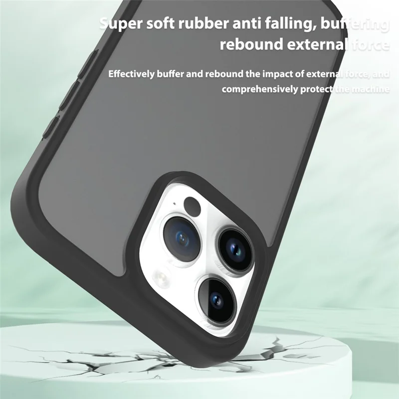 Bulk Purchasing For iPhone 15 Pro Max Case Skin Touch TPU PC Phone Back Cover - Black