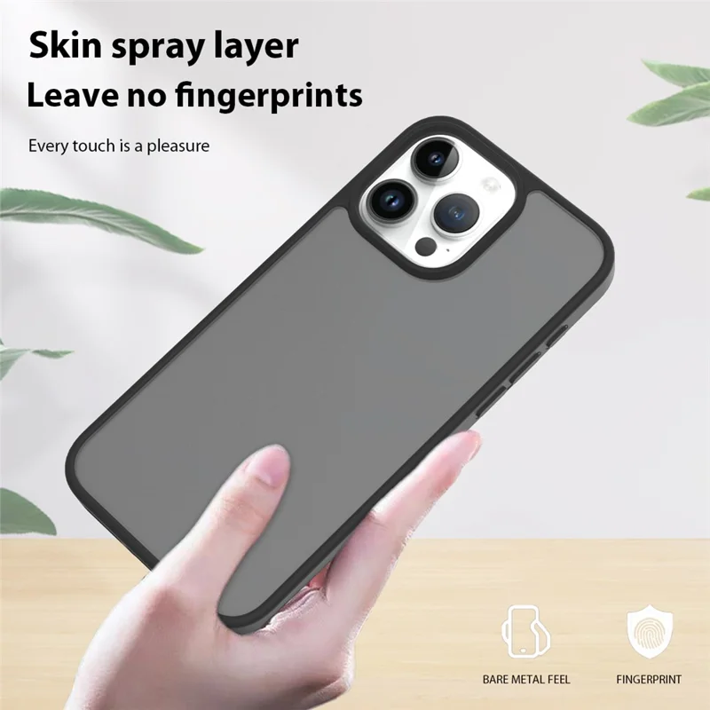 Bulk Purchasing For iPhone 15 Pro Max Case Skin Touch TPU PC Phone Back Cover - Black