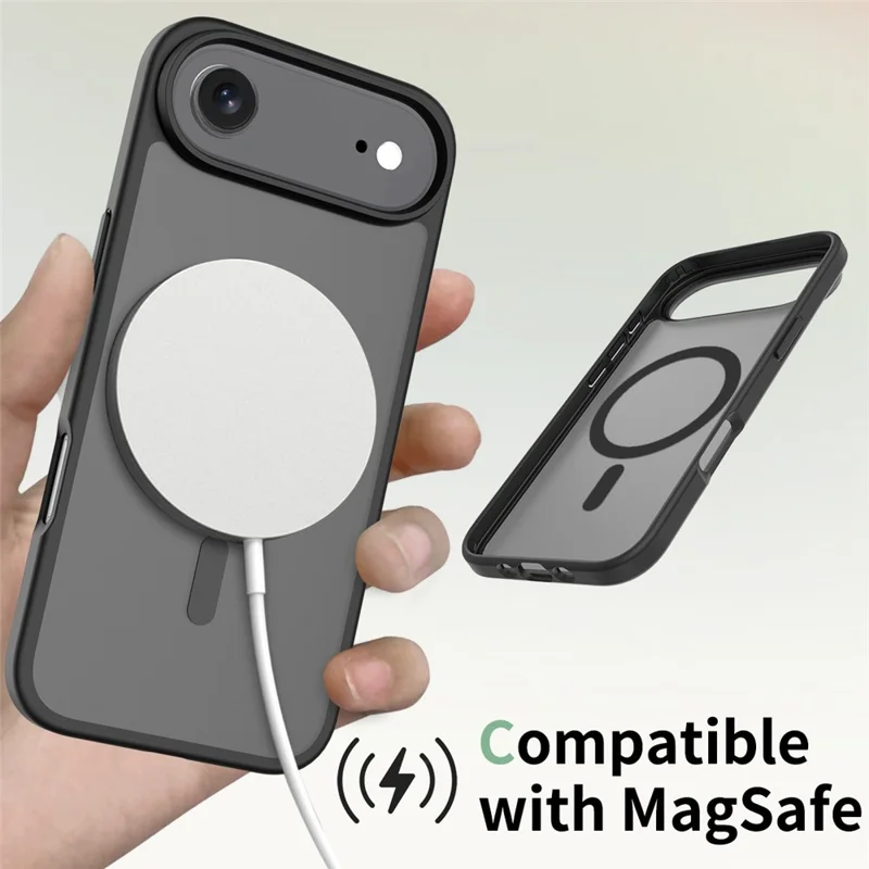 Achat en gros pour coque magnétique iPhone Air avec revêtement tactile en TPU et PC, compatible MagSafe - Noir