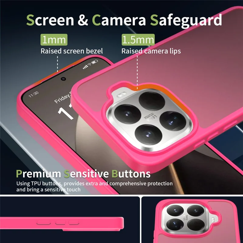 Compra al por mayor de funda para Xiaomi 15T Pro, tacto piel, TPU y policarbonato, trasera para teléfono - Rosa