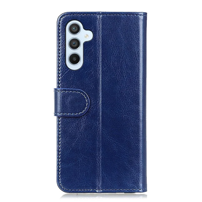 For Samsung Galaxy A57 5G Case Crazy Horse Texture PU Leather Phone Stand Cover - Blue