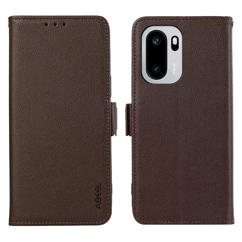 ABEEL Funda para OnePlus 15R 5G, Funda de Cuero con Textura de Lichi, Protección contra RFID - Marrón
