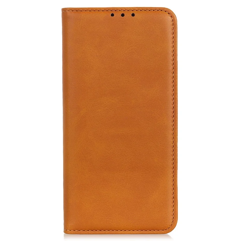 For Samsung Galaxy A57 5G Case Cowhide Texture Split Leather Flip Wallet Phone Cover - Brown