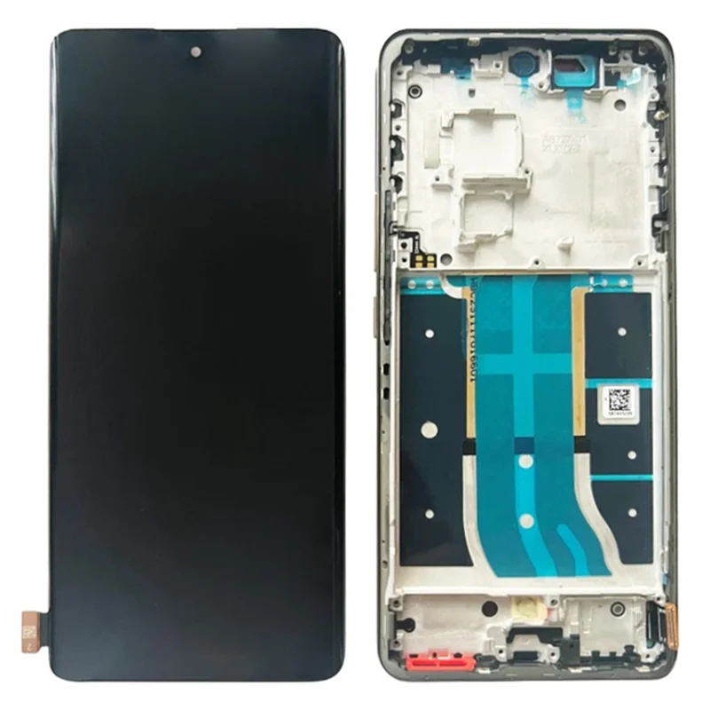 Für Realme 12 Pro 5G / 12 Pro+ 5G OEM-qualitativ hochwertige S AMOLED-Bildschirm- und Digitizer-Baugruppe + Rahmen (ohne Logo) - Gold