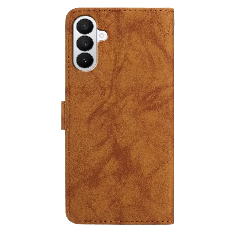 For Samsung Galaxy S26 Pro  /  S26 Leather Case Butterfly Flower Imprinted Wallet Stand Flip Phone Cover with Wrist Strap - Brown