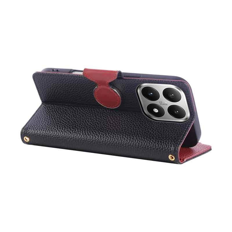 For Xiaomi 15T Case Zipper Wallet Leather Phone Cover with Wrist Strap - Black