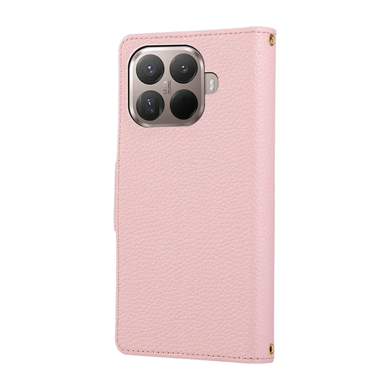For Xiaomi 15T Pro Case Zipper Wallet Leather Phone Cover with Wrist Strap - Pink