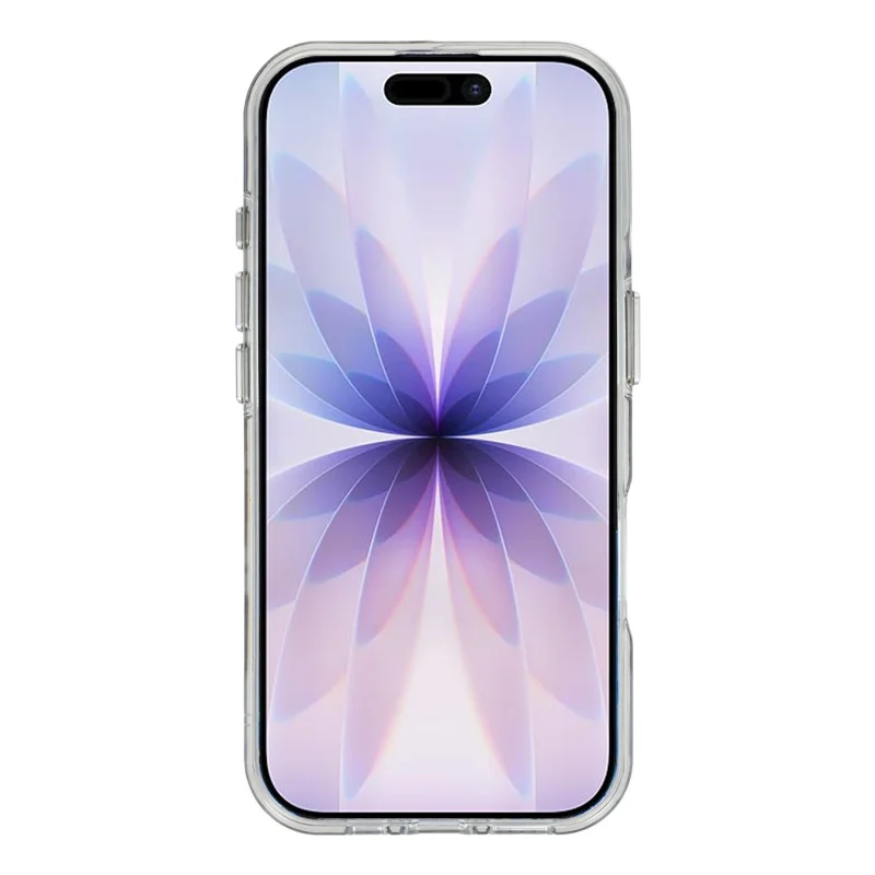 Coque pour iPhone 17 compatible avec MagSafe, support intégré pour objectif, coque en TPU et acrylique avec dragonne assortie - Rose