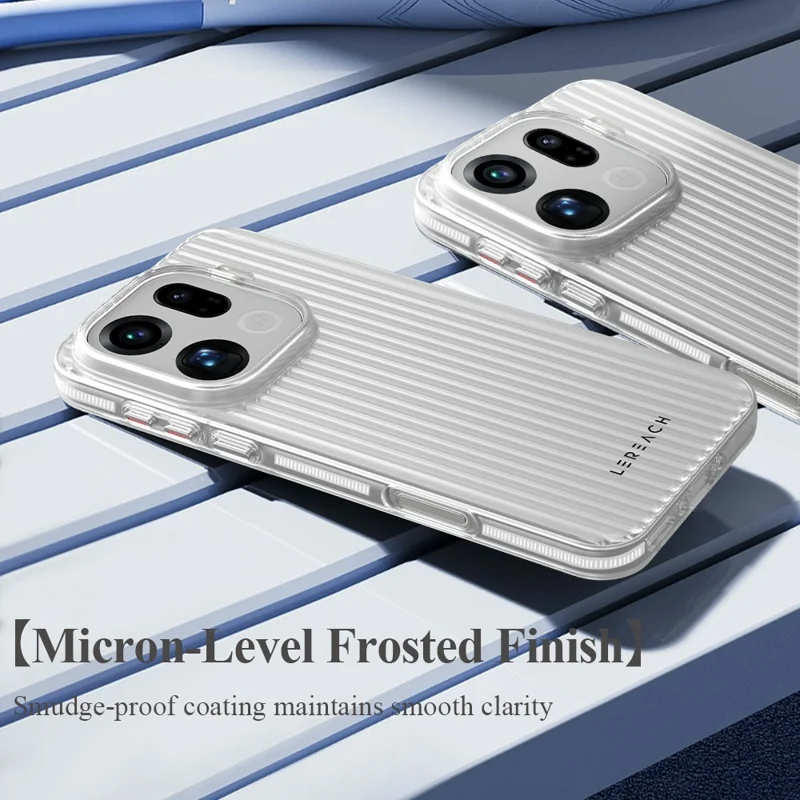 LEREACH TOC Series for Oppo Find X9 Pro 5G Case Flowing Grid PC Phone Cover - White