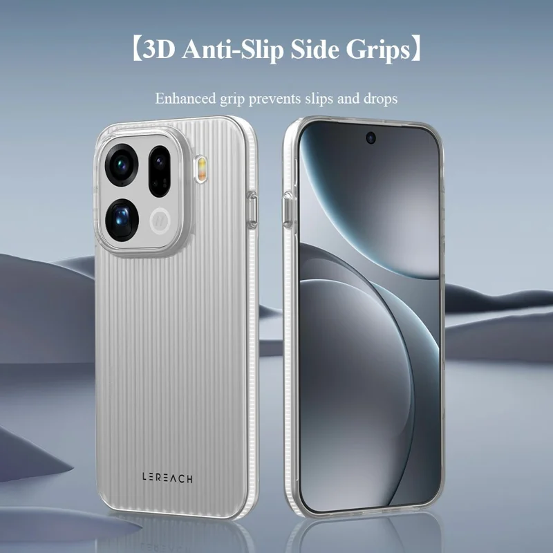 LEREACH TOC Series for Oppo Find X9 Pro 5G Case Flowing Grid PC Phone Cover - White
