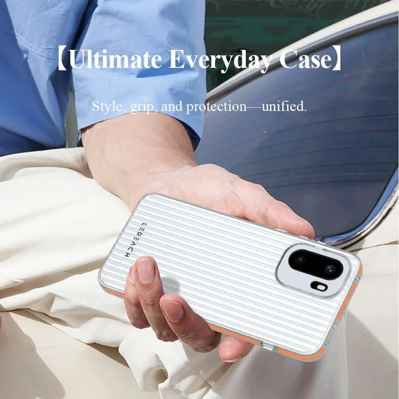 LEREACH TOC Series for OnePlus 15R 5G / Ace 6T 5G / Ace 6 5G Case Flowing Grid PC Phone Cover - Black