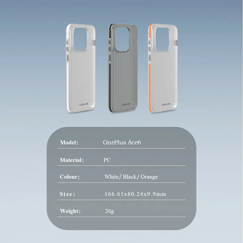 LEREACH TOC Series for OnePlus 15R 5G / Ace 6T 5G / Ace 6 5G Case Flowing Grid PC Phone Cover - Black