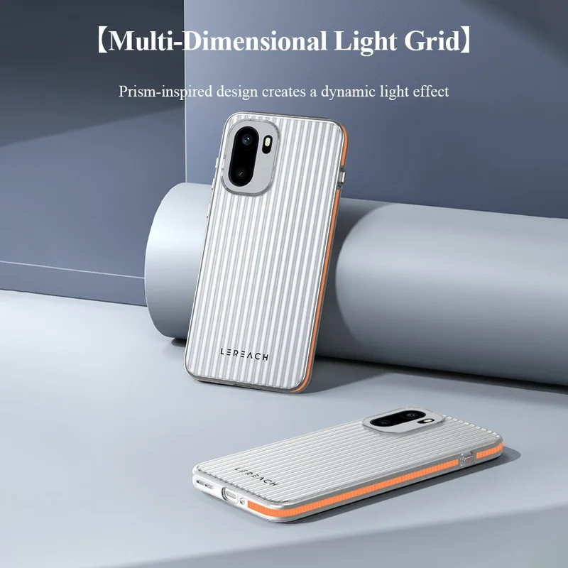 LEREACH TOC Series for OnePlus 15R 5G / Ace 6T 5G / Ace 6 5G Case Flowing Grid PC Phone Cover - Black