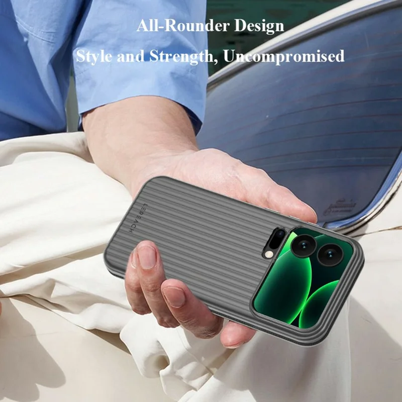 LEREACH سلسلة TOC لهاتف شاومي 17 برو، غطاء هاتف شبكي تدفقي من مادة البولي كربونات - أسود