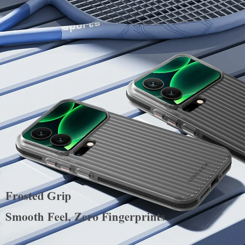 LEREACH سلسلة TOC لهاتف شاومي 17 برو، غطاء هاتف شبكي تدفقي من مادة البولي كربونات - أسود