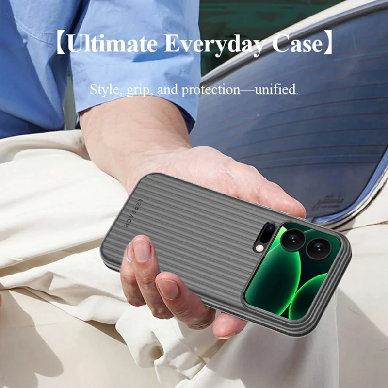 LEREACH серия TOC для Xiaomi 17 чехол с эффектом текучей сетки из поликарбоната - черный