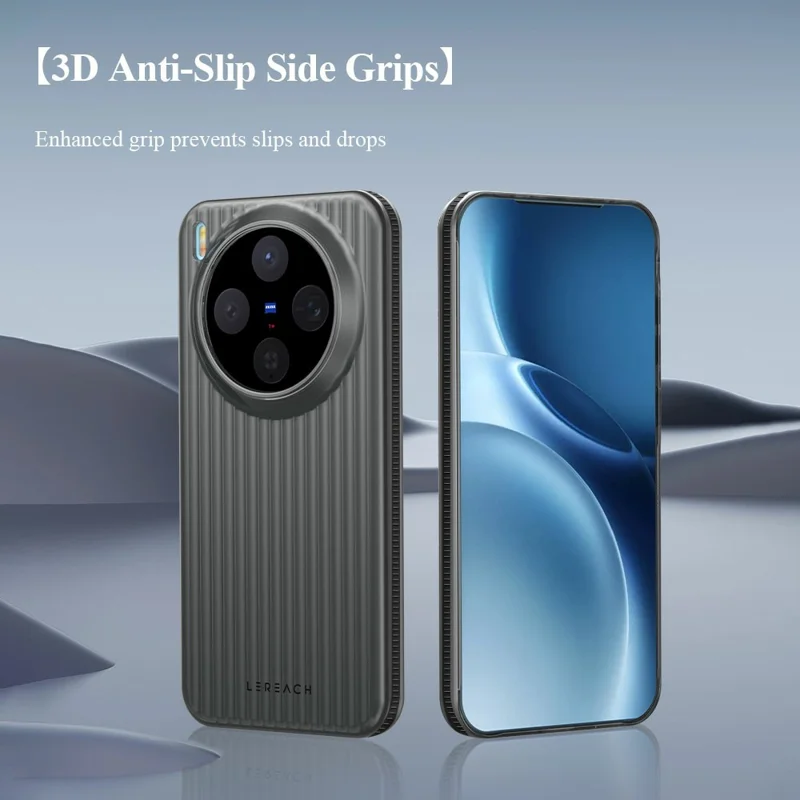 LEREACH Série TOC pour vivo X300 5G Coque de téléphone avec motif en grille dynamique en PC - Noir - Noir