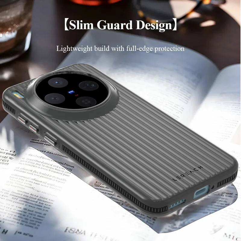 LEREACH Série TOC pour vivo X300 5G Coque de téléphone avec motif en grille dynamique en PC - Noir - Noir