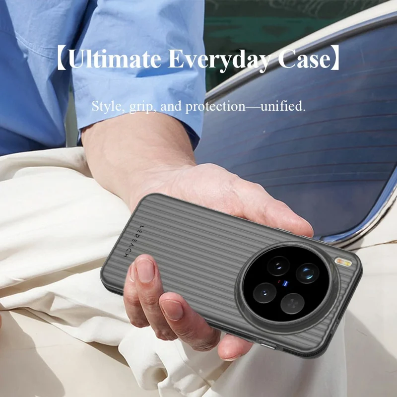 LEREACH TOC Series for vivo X300 Pro 5G Case Flowing Grid PC Phone Cover - Black