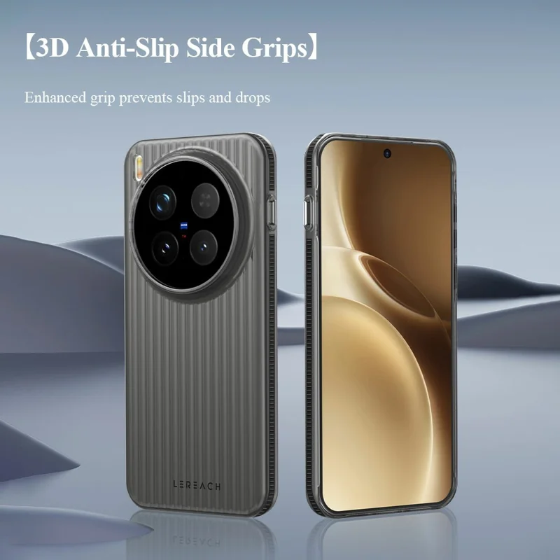 LEREACH TOC Series for vivo X300 Pro 5G Case Flowing Grid PC Phone Cover - Black