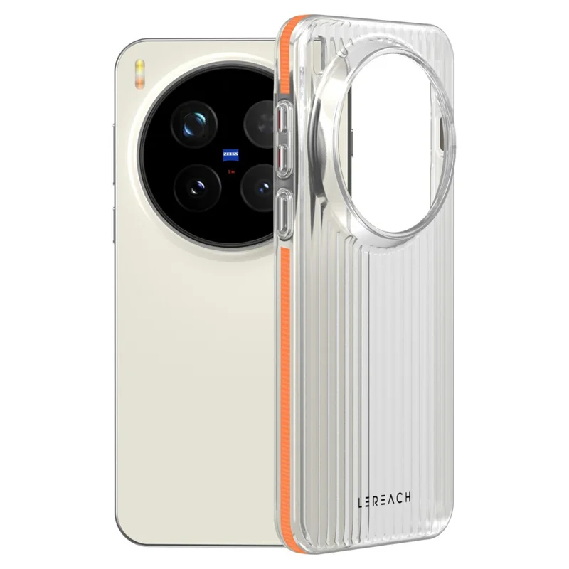 Чехол LEREACH серии TOC для vivo X300 Pro 5G, с сеткой течения, из поликарбоната, оранжевый