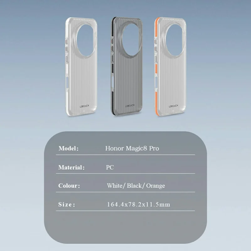 LEREACH TOC-serie til Honor Magic8 Pro 5G hylster Strømmende gitter PC-telefonhylster - Sort